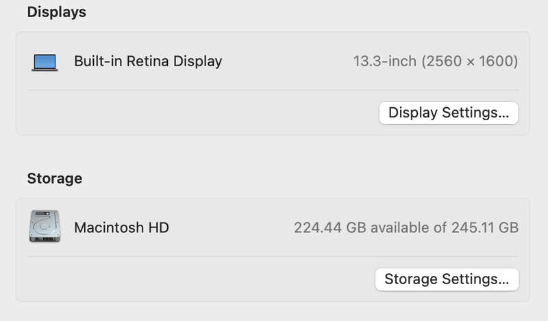 MacBook Air 13-Inch "M1" 8CPU/7GPU (2020) 8GB RAM 256GB SSD Space Gray (12 Month Warranty)