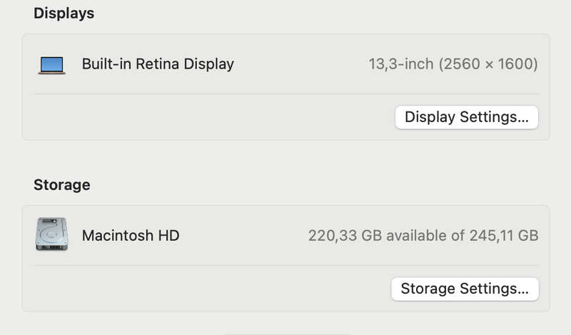 MacBook Air 13-Inch "M1" 8CPU/7GPU (2020) 8GB RAM 256GB SSD Silver/Space Gray (12 Month Warranty)