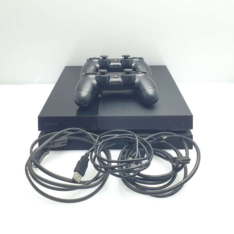Playstation 4 Original 500GB Black + 2 Controllers + HDMI Cable + Power Cable + Vertical Stand (3...