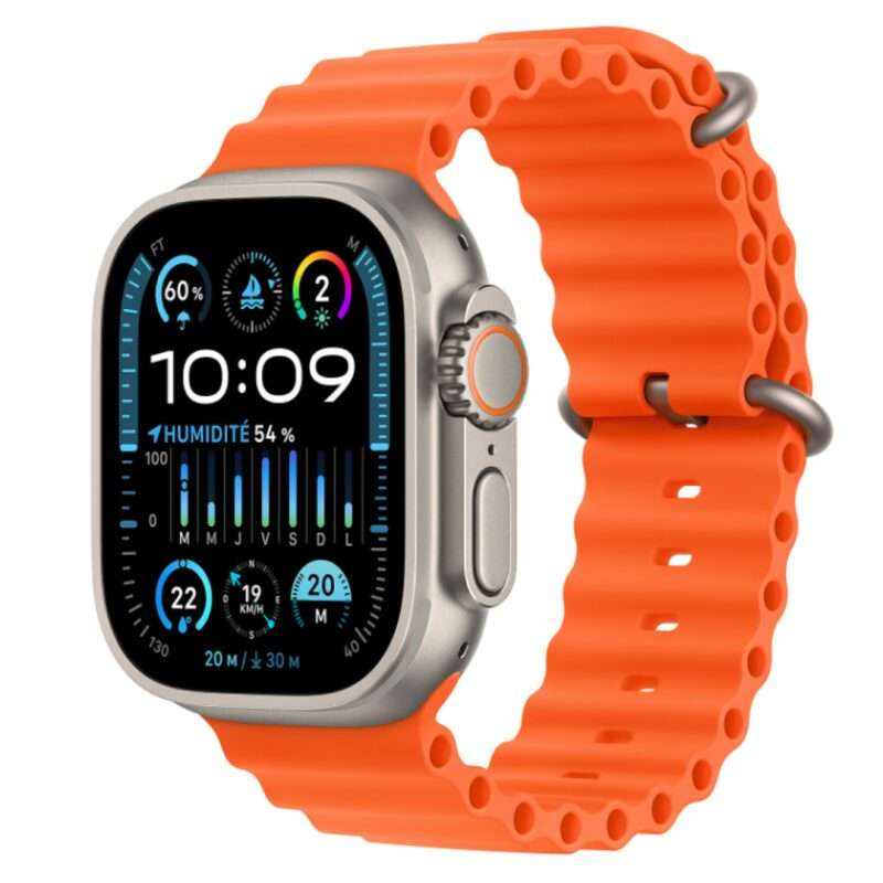 Apple Watch Ultra 2 49mm LTE Natural Titanium (12 Month Warranty)  With Orange Ocean Straps