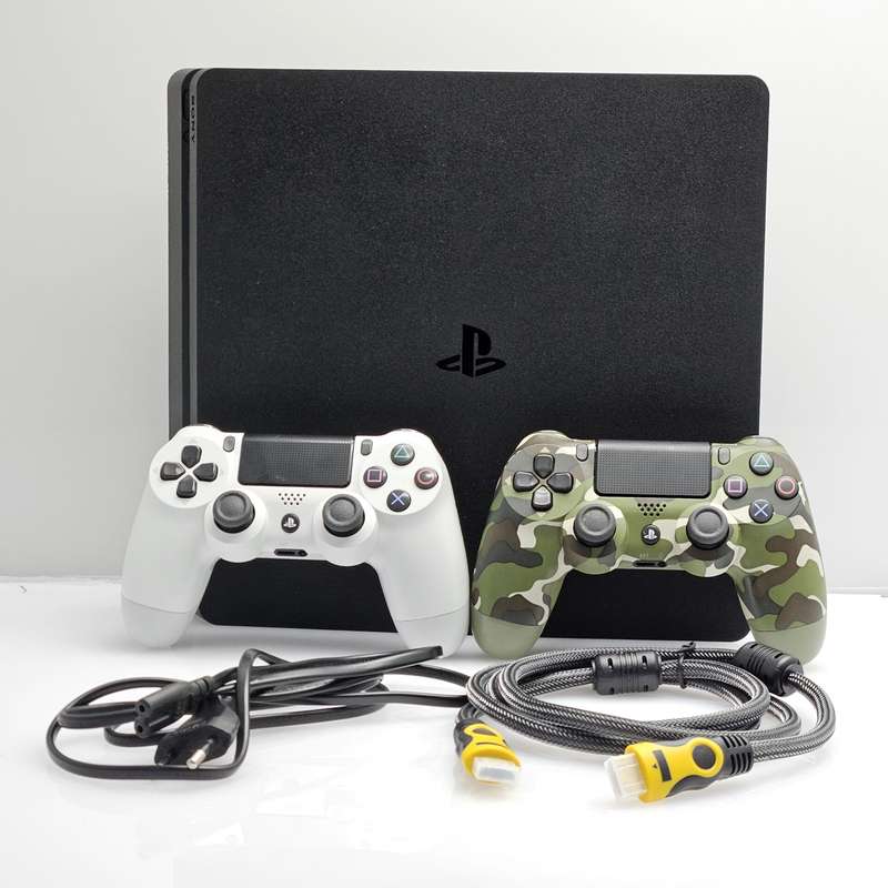 Playstation 4 Slim 1TB Black + 2 Controllers + HDMI Cable + Power Cable (3 Month Warranty)