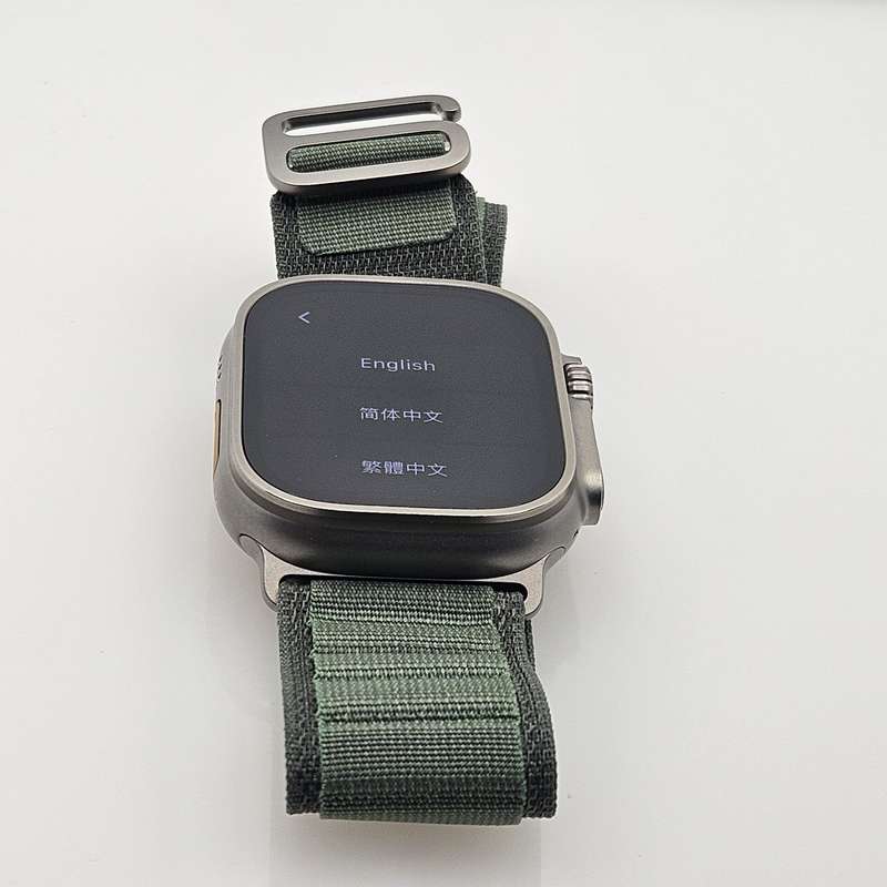 Apple Watch Ultra 49mm LTE Natural Titanium (12 Month Warranty)  With Green Alpine Straps