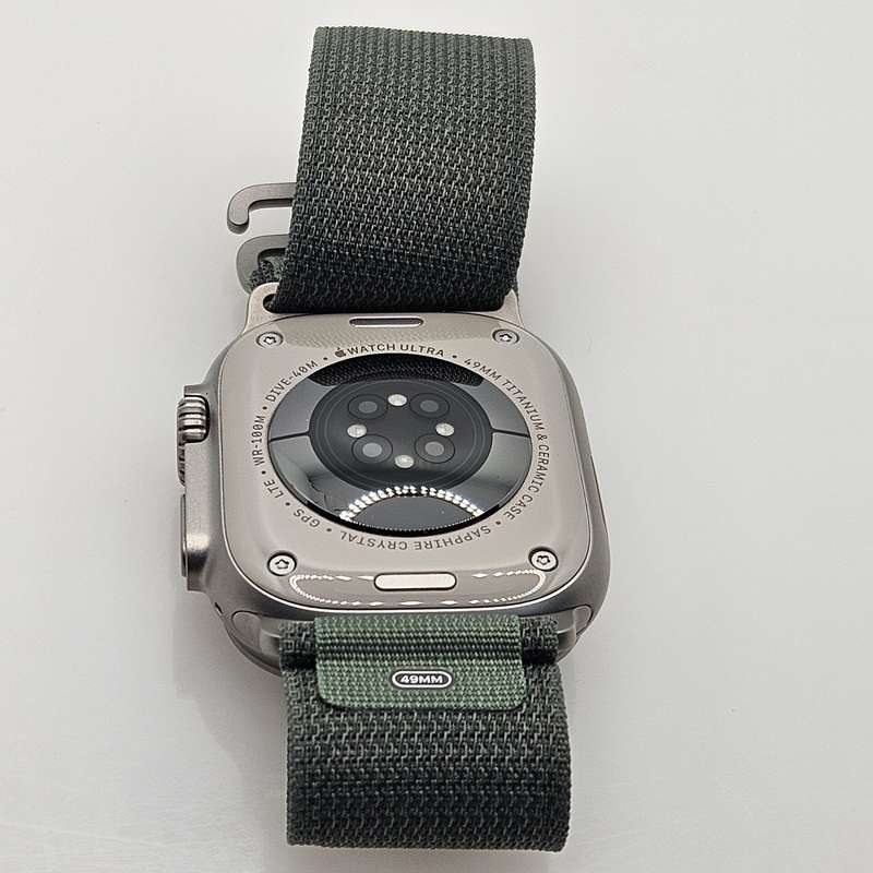 Apple Watch Ultra 49mm LTE Natural Titanium (12 Month Warranty)  With Green Alpine Straps