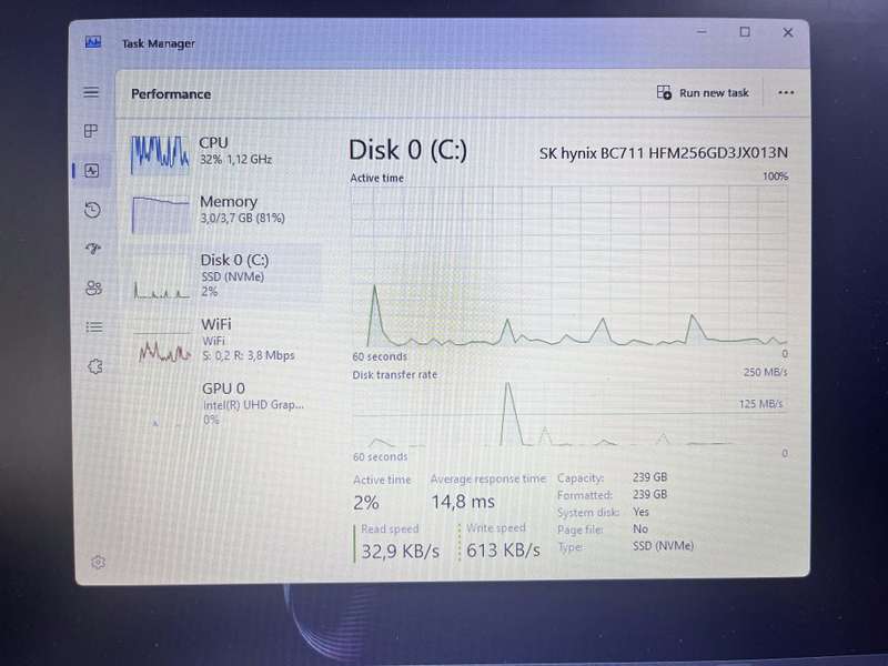 HP 15s-fq3007ni 4GB RAM 256GB SSD Black (3 Month Warranty)