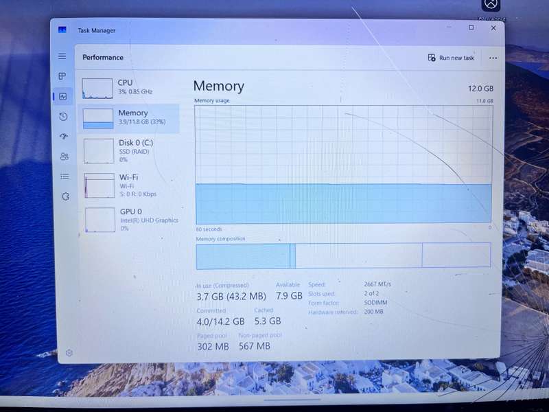 Lenovo IdeaPad "Core i3" C340-14IML 12GB RAM 256GB SSD Cracked Screen Silver