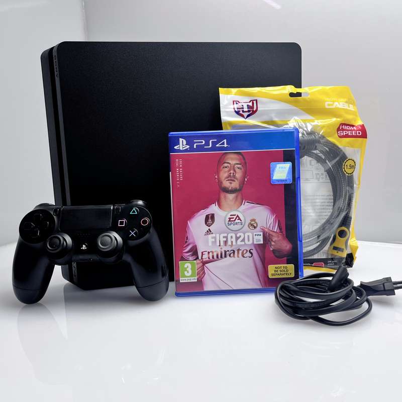 PlayStation 4 Slim 500GB + 1 Game + 2 Controllers + HDMI Cable + Power Cable (3 Month Warranty)