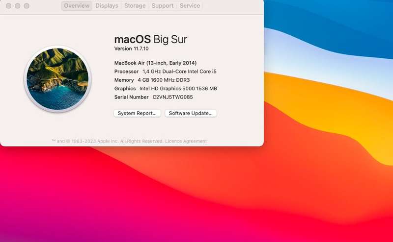 MacBook Air Core i5 13-Inch 1.4GHz (Early 2014) 4GB RAM 128GB SSD Silver