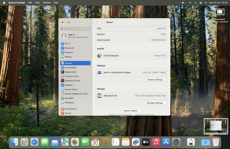 MacBook Air 13-Inch M2 8 CPU/8 GPU (2022) 8GB RAM 256GB SSD Midnight (12 Month Warranty)