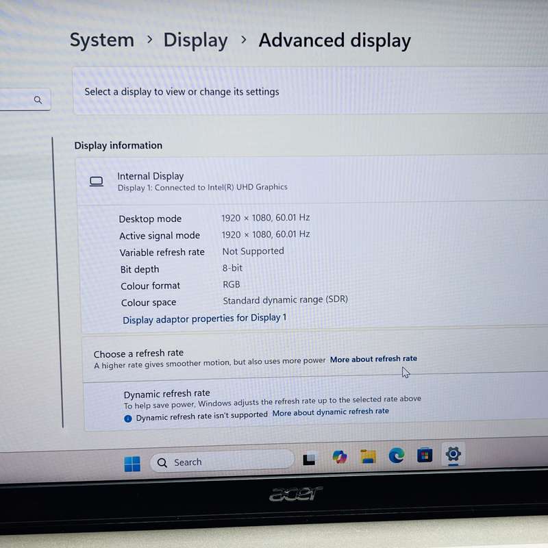 Acer Swift 1 1.10GHz Pentium N6000 4GB RAM 128GB SSD (NVMe) Silver