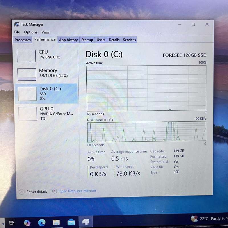 HP 15-da1004ni 16GB RAM 128GB SSD Silver (3 Month Warranty)