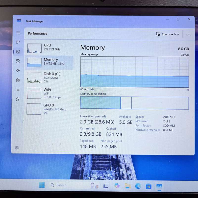HP 15-bs105ni Core i5 8th Gen 8GB RAM 512GB Sata SSD No Battery Silver
