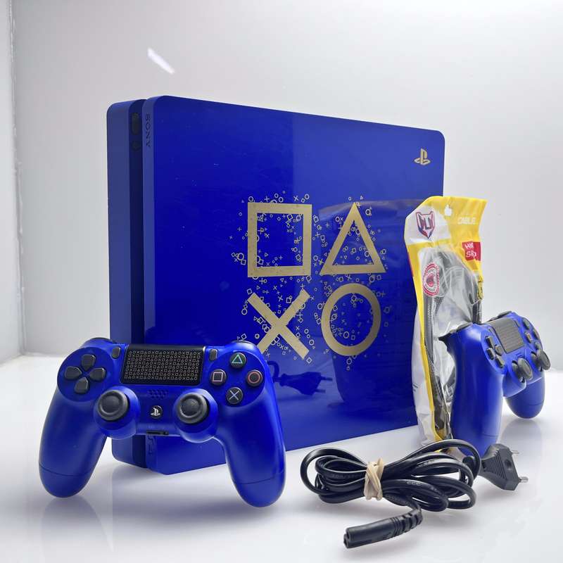 Sony Playstation 4 Blue 512GB + 2 Controllers + + Power Cable + HDMI Cable (3 Month Warranty)