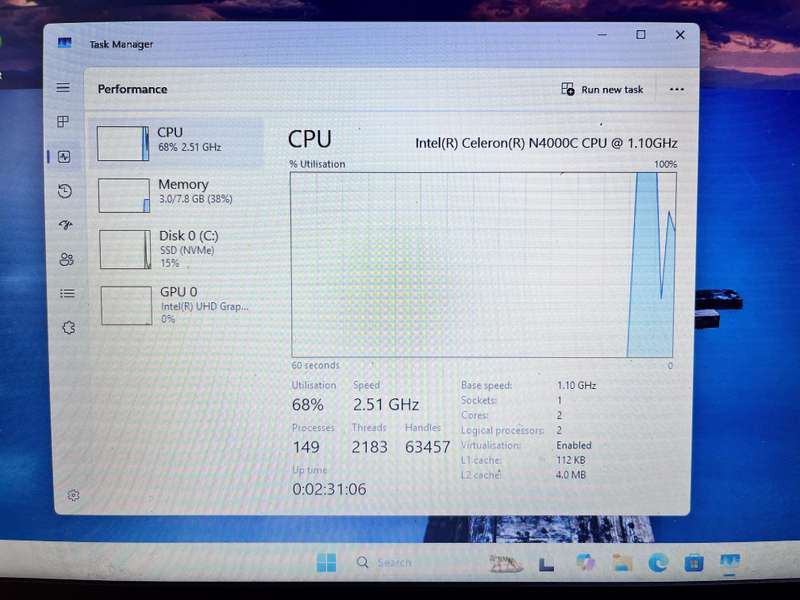 Acer Aspire N19H1 8GB RAM 256GB SSD Grey - Faulty Battery