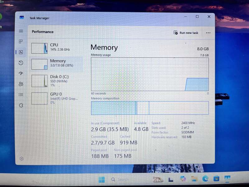 Acer Aspire N19H1 8GB RAM 256GB SSD Grey - Faulty Battery