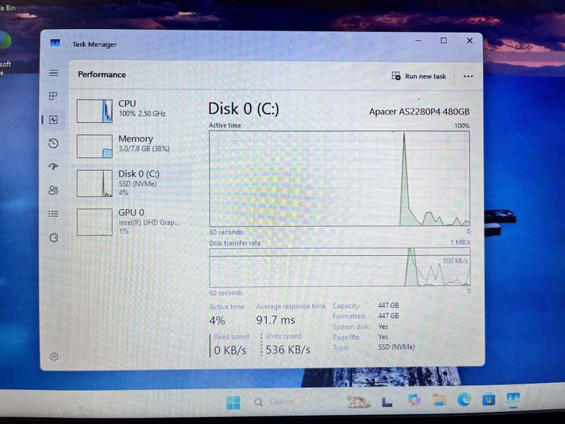 Acer Aspire N19H1 8GB RAM 256GB SSD Grey - Faulty Battery
