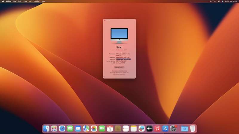 Apple iMac 21.5-Inch Core i5 3.0GHz 32GB RAM 500GB SSD (Mid 2017) Silver (12 Month Warranty)
