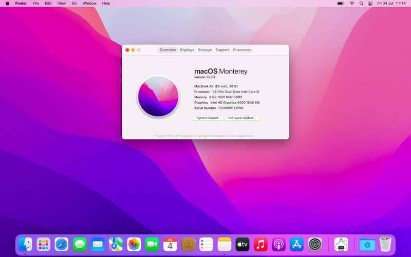 MacBook Air 13-Inch Core i5 1.8GHz (2017) 8GB RAM 128GB SSD Silver (3 Month Warranty)