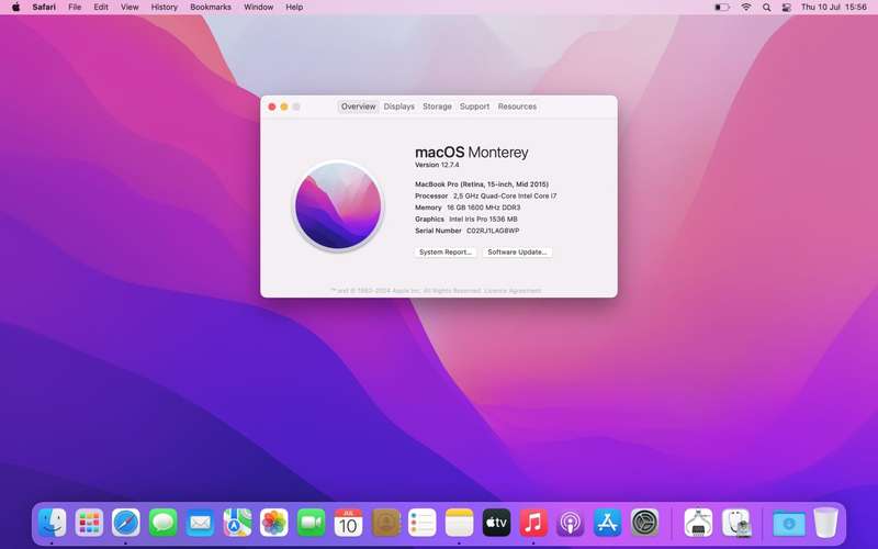Apple MacBook Pro 15-Inch Core i7 2.5GHz (Mid 2015) 16GB RAM 512GB SSD Silver (3 Month Warr...
