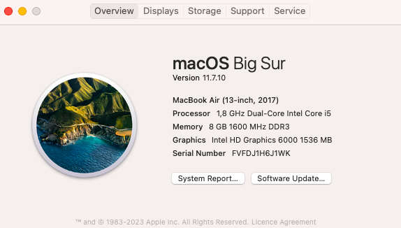 MacBook Air 13-Inch Core i5 1.8GHz (2017) 8GB RAM 128GB SSD Silver (3 Month Warranty) - Min...