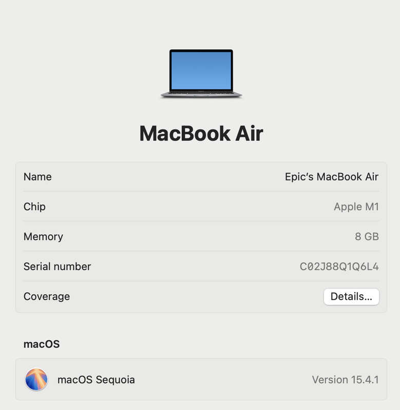 Apple MacBook Air 13-Inch "M1" 8CPU/7GPU (2020) 8GB RAM 256GB SSD Space Grey (12 Month Warranty)