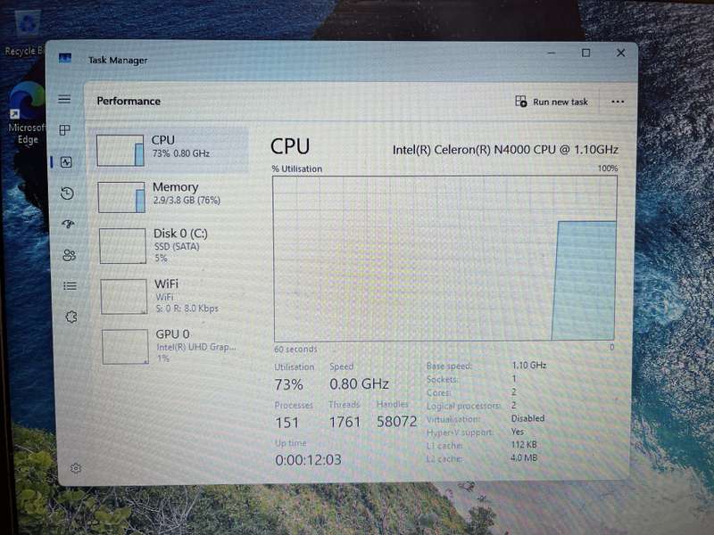 Lenovo 80SG "Celeron" 4GB RAM 512GB SSD (SATA) Silver