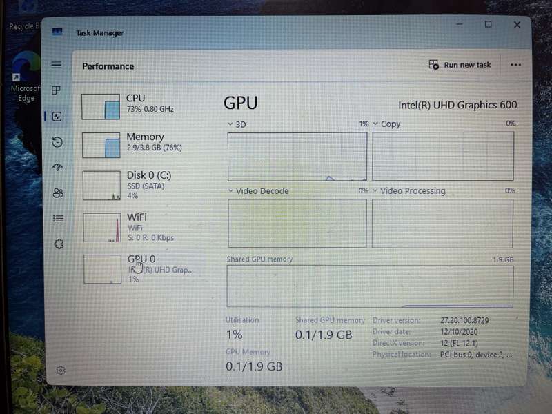 Lenovo 80SG "Celeron" 4GB RAM 512GB SSD (SATA) Silver