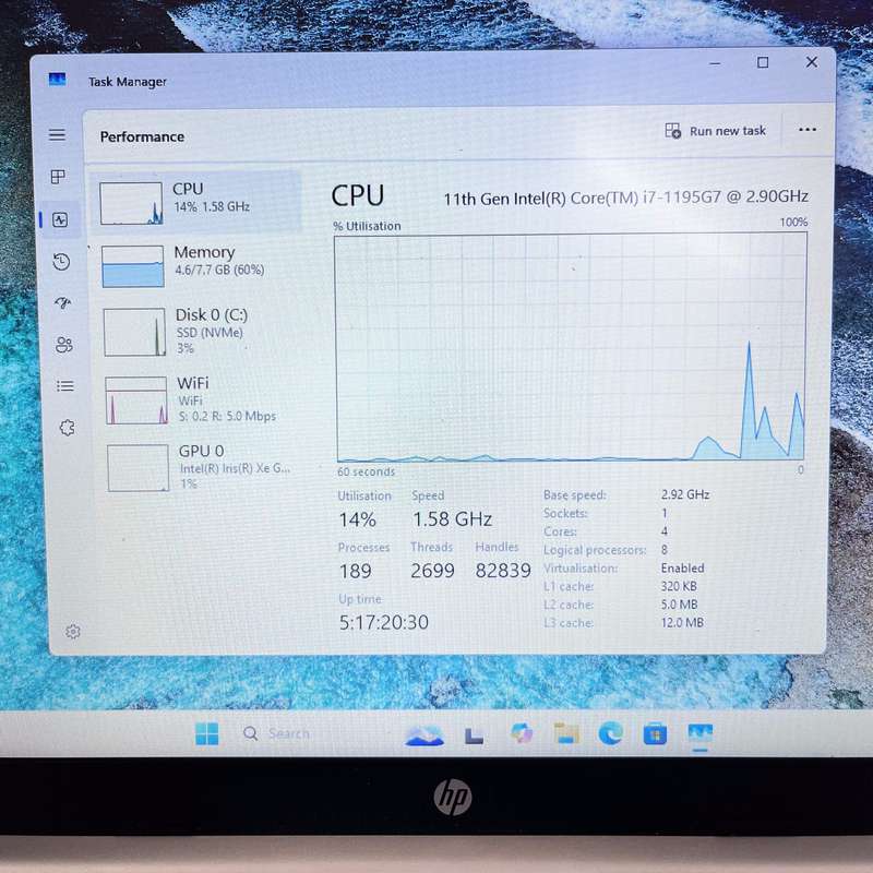 HP-15s-fq4000ni "Core i7" 8GB RAM 256GB SSD - Silver (3 Month Warranty) - Cracked Hinge