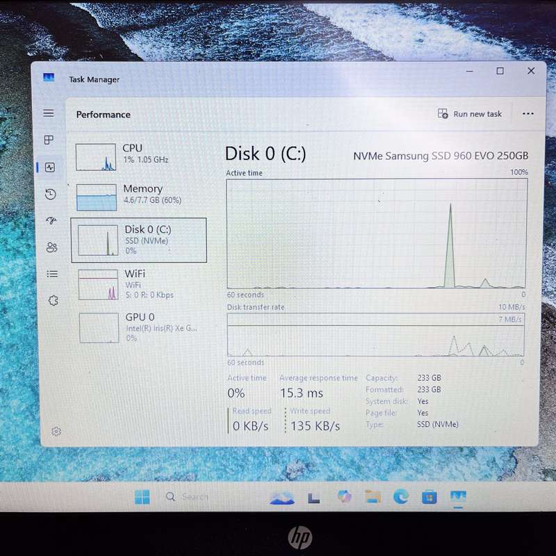 HP-15s-fq4000ni "Core i7" 8GB RAM 256GB SSD - Silver (3 Month Warranty) - Cracked Hinge