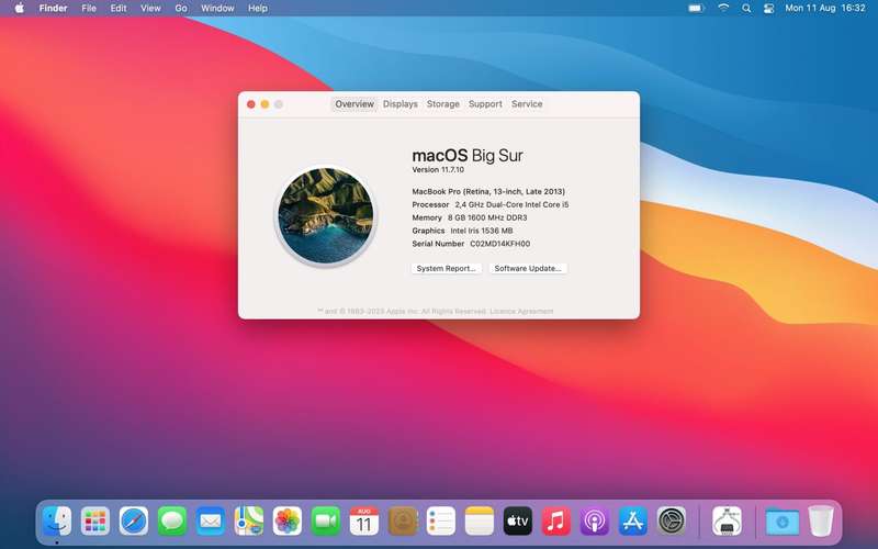 MacBook Pro 13-Inch Core i5 2.40 GHz 8GB RAM 256GB SSD (Late 2013) Silver