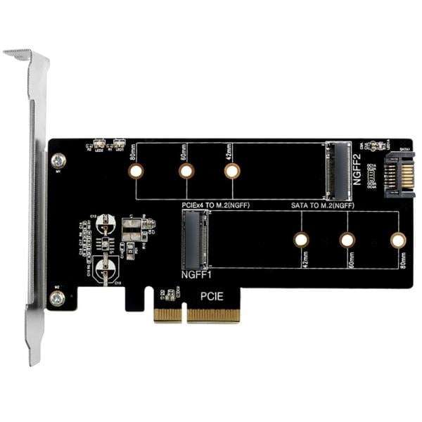 Vantec M.2 NVMe + M.2 SATA SSD PCIe X4 Adapter