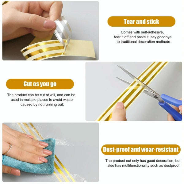 Golden Adhesive Tile Gap Strip  PVC, 5m x2.5cm
