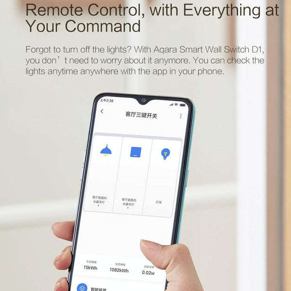 Aqara D1 No Neutral Triple Rocker Smart Wall Switch