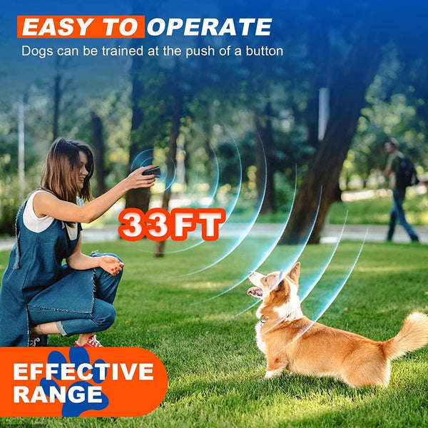 Ultrasonic Dog Repeller & Trainer & LED Flashlight - Black