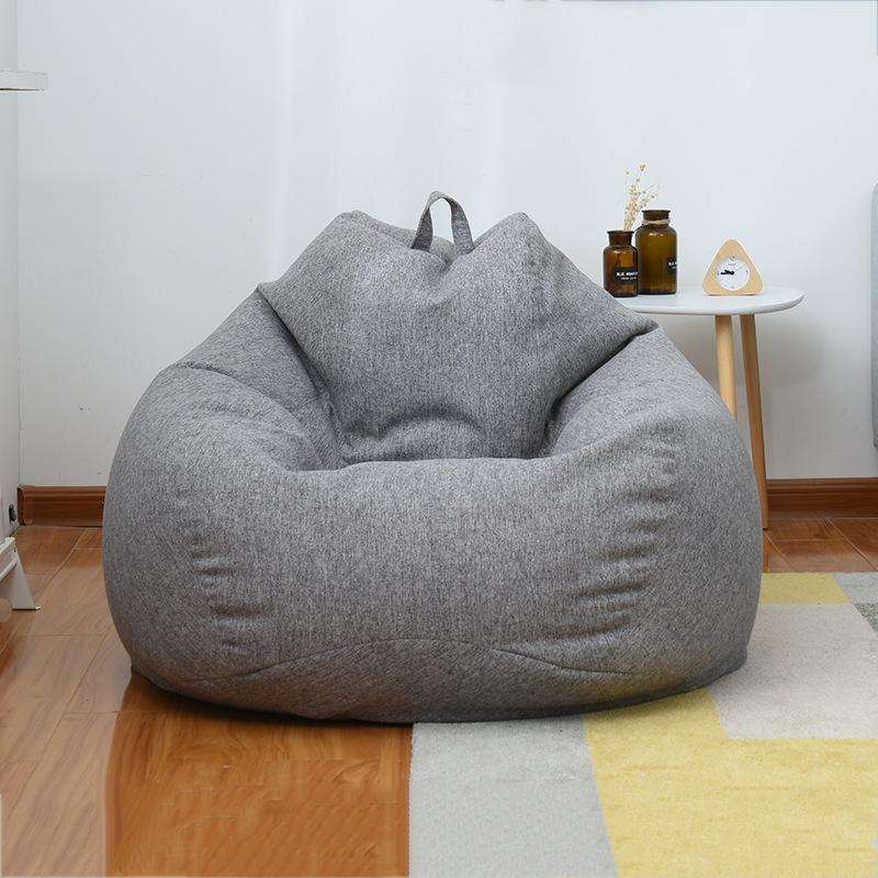 Cozy Bean Bag Chair Cover  Lazy Sofa Style, 90x110cm, Dark Gray Fabric
