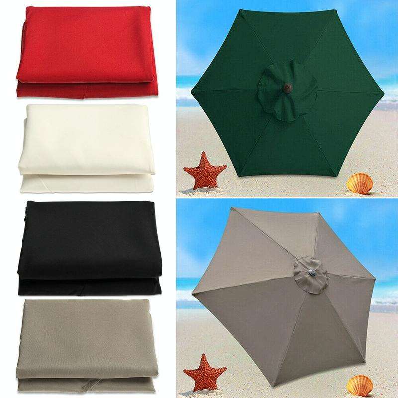 Outdoor Garden Umbrella Replacement Fabric  2m Diameter, 6-Rib, Khaki Polyester