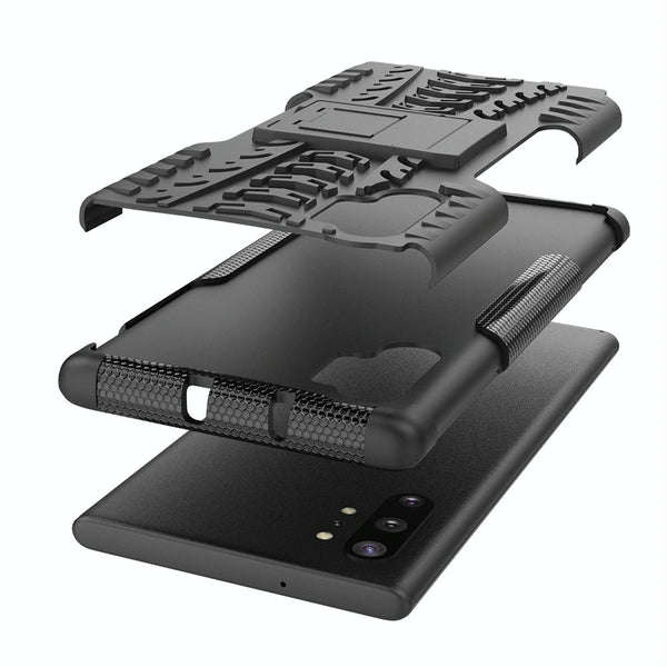 Tire Texture TPU + PC Shockproof Case with Holder (Black)