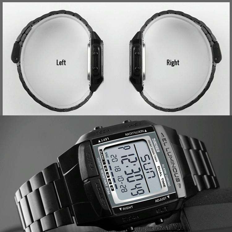 SKMEI 1381 Silver Mens Digital Wristwatch  Multifunction Sport & Business Style