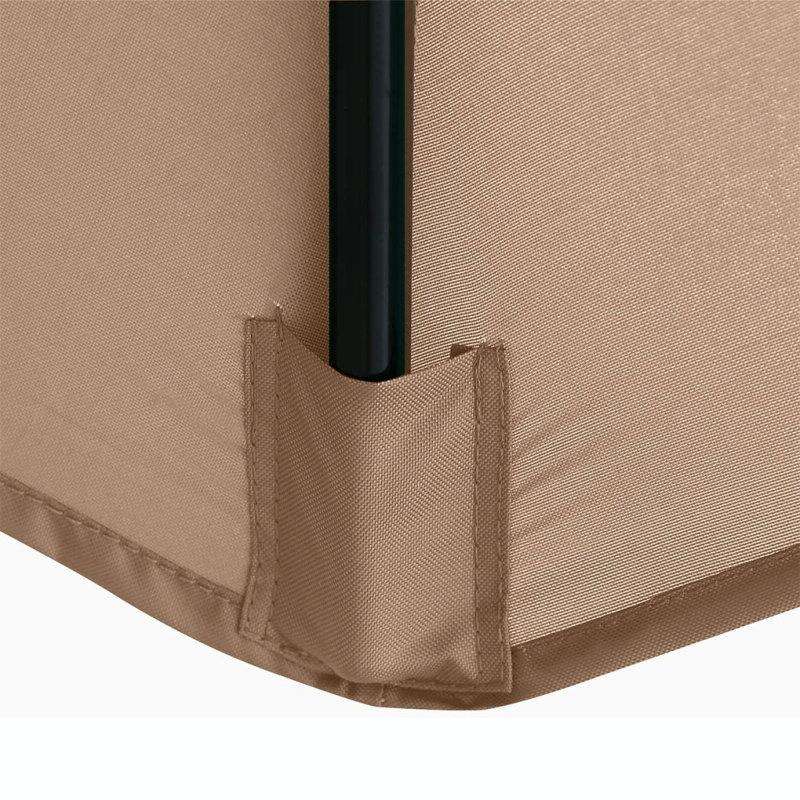 Outdoor Garden Umbrella Replacement Fabric  2m Diameter, 6-Rib, Khaki Polyester