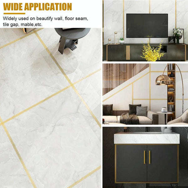 Golden Adhesive Tile Gap Strip  PVC, 5m x2.5cm