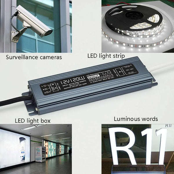 100W 12V DC Waterproof LED Driver / Power Supply (8.33A, IP67)