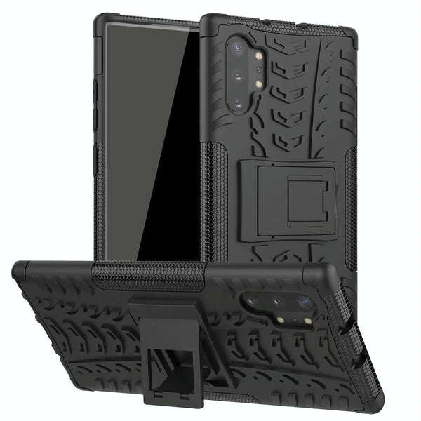 Tire Texture TPU + PC Shockproof Case with Holder (Black)