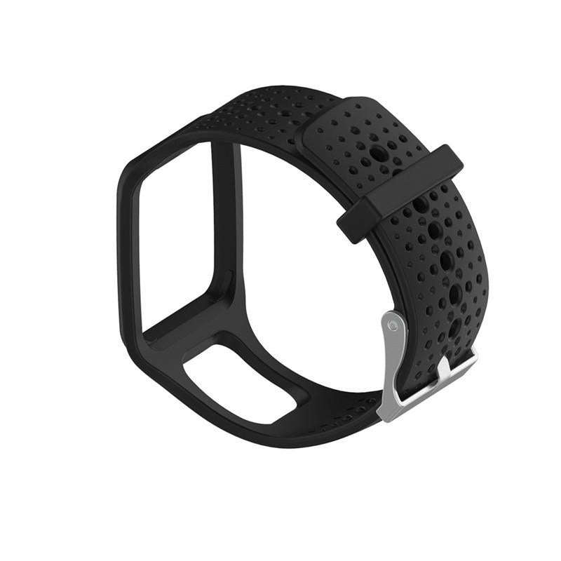 Silicone Sport Watch Band for TomTom 1 Series Runner / Cardio(Black)