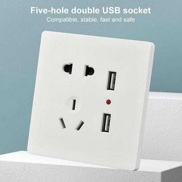 Universal Wall Outlet with Dual USB Charging Ports