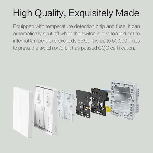 Aqara D1 No Neutral Triple Rocker Smart Wall Switch