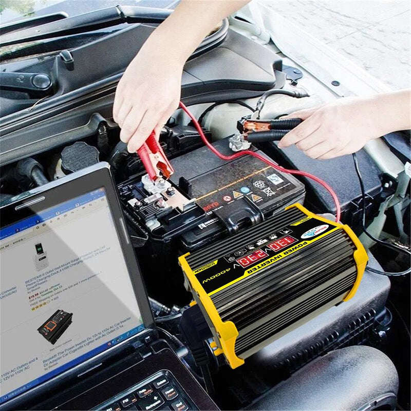Legend II Generation 12V to 220V 4000W Modified Square Wave Car Power Inverter(Black)