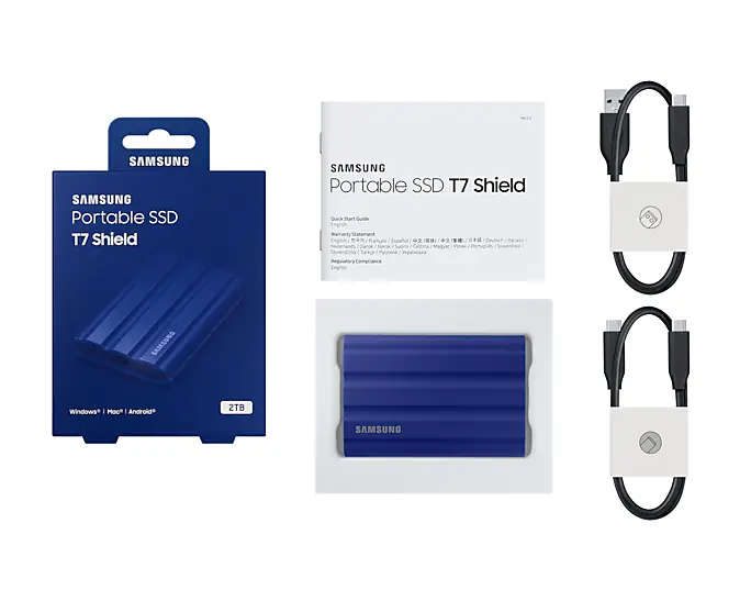 Samsung T7 Shield Portable SSD | IP65 Water & Dust Resistant | 2TB - New