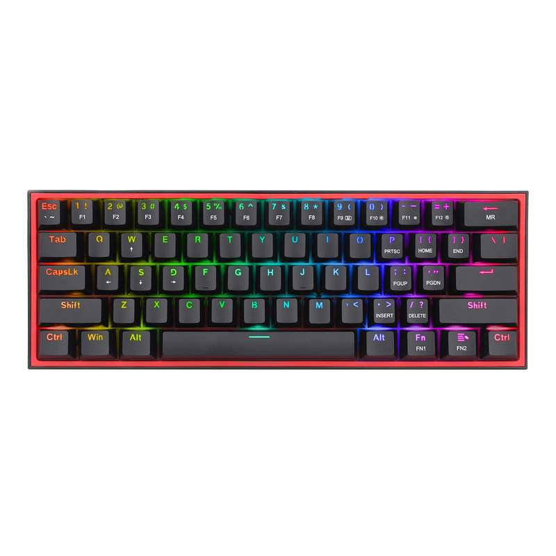 Redragon K616 FIZZ Pro 61-Key RGB Mechanical Gaming Keyboard  Black (60%, RGB, Wireless/Wired,...