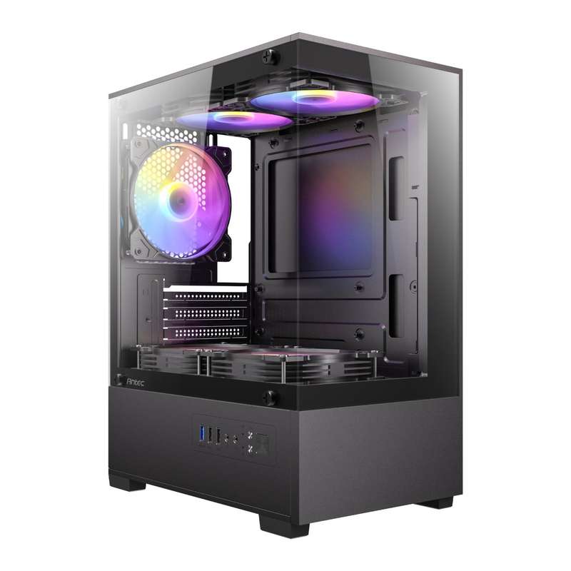 Antec VCX100M RGB Elite ATX, Micro-ATX, ITX Mini Tower Gaming Chassis  Black