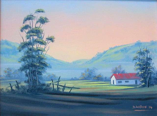 DANE WILLERS Original Oil: Midlands Dawn. Gallery Price: R5800.00