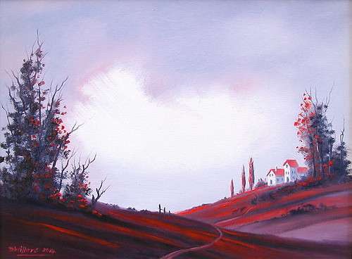 DANE WILLERS Original OIl: Crimson Fields. Gallery Retail: R4800.00 Stunning!